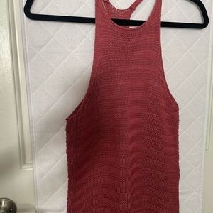 Red Knit Sleeveless Top